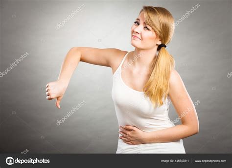 Woman Suffer From Belly Pain Stock Photo By Anetlanda 148543811