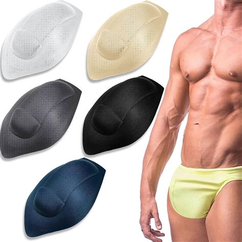 Jinei 5 Pcs Men Bulge Enhancing Men Padded Underwear Cup Sponge Pad Swimwear Padded Pump Male