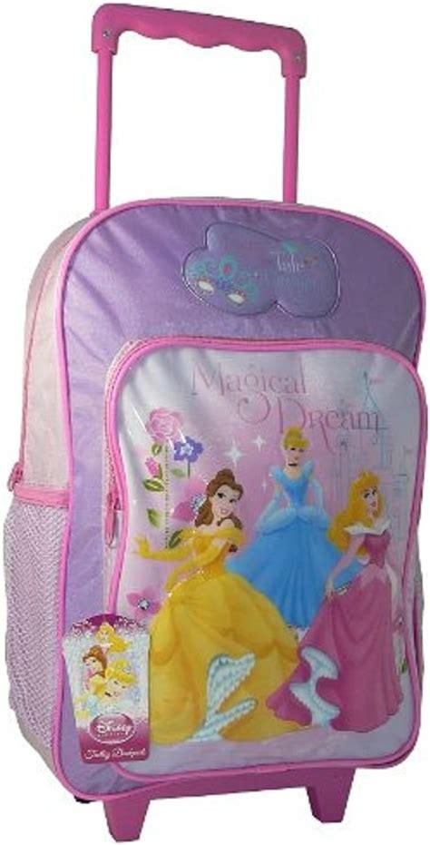 Disney Princess Girls Magical Dream Wheeled Trolley Suitcase Bag Lilac