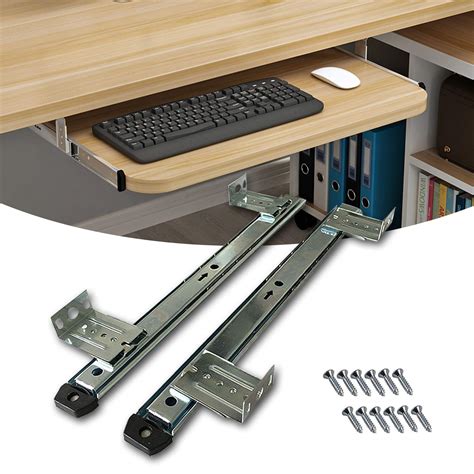 Buy L DREAM Keyboard Shelf Runners Slides Adjustable Under Desk