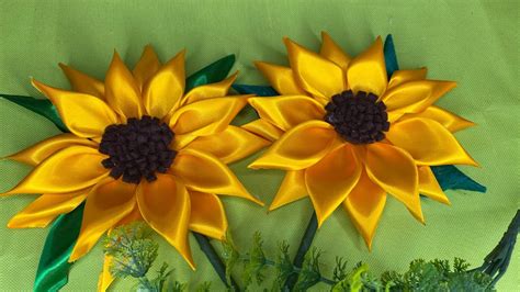 C Mo Hacer Girasoles Eternos Con Cinta Satinada Youtube