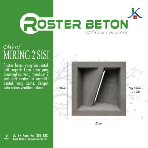 Roster Beton Motif Miring Minimalis Timbal Balik Kola Beton