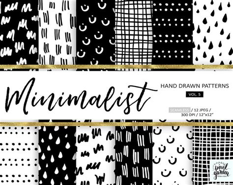 Nordic Minimalist Pattern Bundle. Black White Scandinavian | Etsy