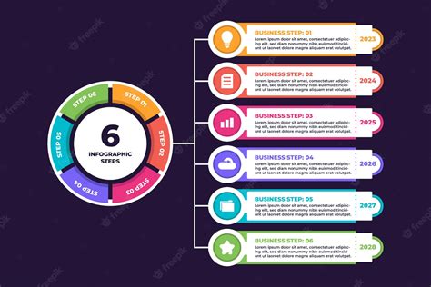 Apresentação De Seis Listas Para Infográfico Da Empresa Vetor Premium