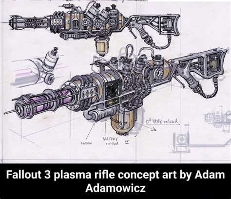 Fallout 3 Plasma Rifle Concept Art By Adam Adamowicz Fallout 3 Plasma