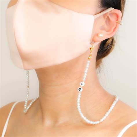 Grazia Magazine Featured Pearl Mask Chain Personalized Etsy Beaded