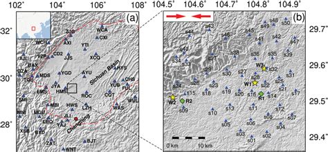 Broadband Seismic Stations And Earthquakes Used In This Study A Blue