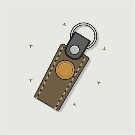 Premium Vector Leather Keychain With Metal Ring