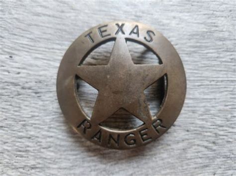 Vintage Texas Rangers Star Badge Brass Belt Buckle Ebay