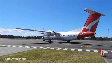 Qantaslink Bombardier Dash 8 Q300 Vh Tqy Landing And Takeoff Port Macquarie Airport Youtube