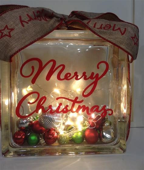 Pin By Roxie Johnson On Glass Blocks Christmas Glass Blocks Glass Block Crafts Lighted Glass