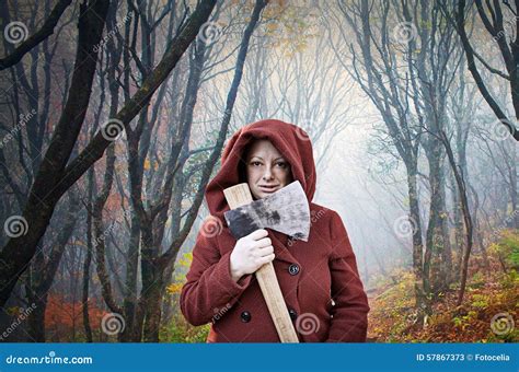 Young Girl With Ax Stock Image Image Of Girl Model 57867373