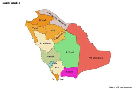 Sample Maps For Saudi Arabia Colored Map County Map Saudi Arabia