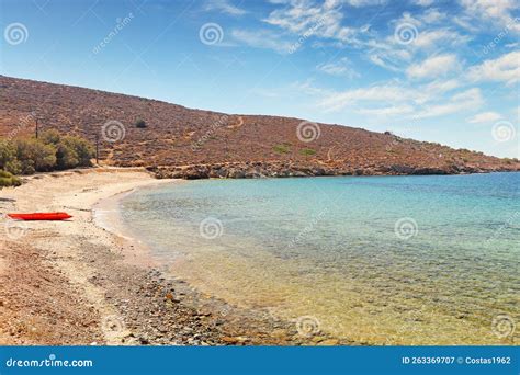 The Sandy Beach Komito In Syros Greece Stock Image Image Of Resort