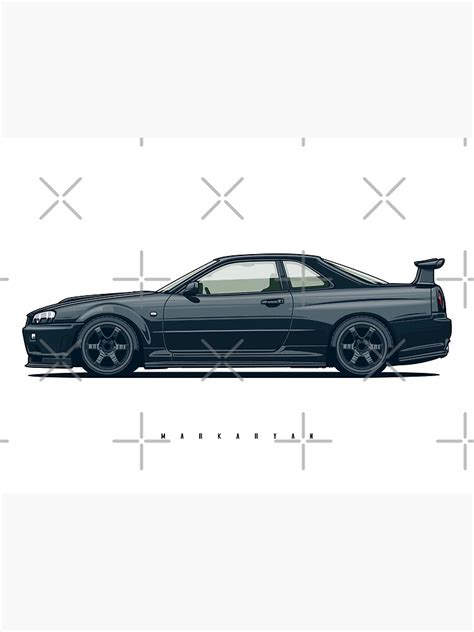 Skyline R Gtr Black Poster For Sale By Olegmarkaryan Redbubble