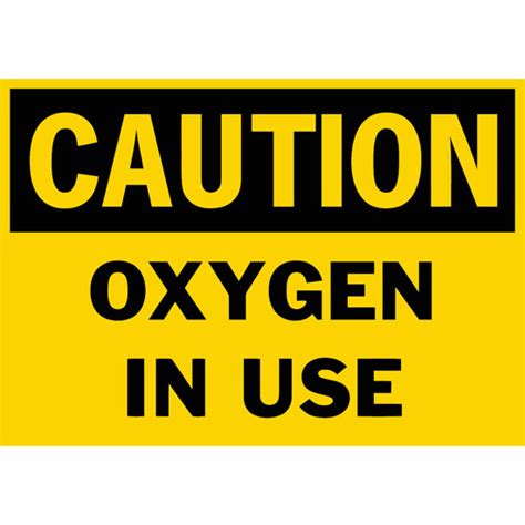 Oxygen In Use Sign Printable