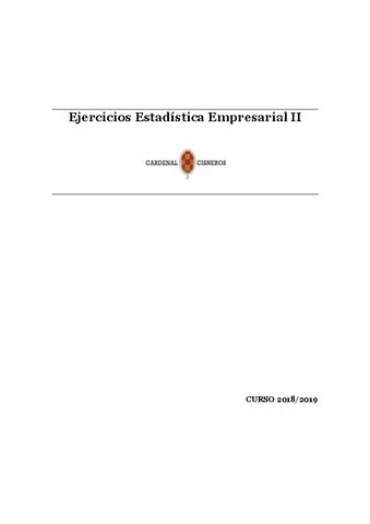 Cuadernillo Ejercicios Estadistica Empresarial II Pdf