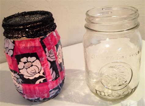 Mod Podge Paper Onto A Mason Jar