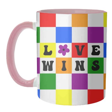 Love Wins Lgbtq Checkerboard Unique Coffee Mugs Created By The Girl