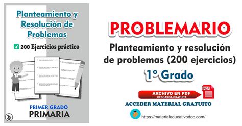 Planteamiento y Resolución de problemas para 1er Grado primaria