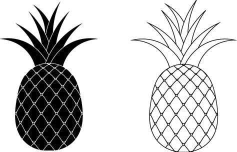 Outline Silhouette Pineapple Icon Set 44228986 Vector Art At Vecteezy