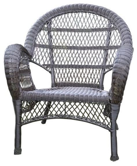 Jeco Wicker Chair In Espresso Tropical Outdoor Lounge Chairs By