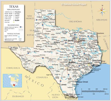 Texas Map Showing Cities