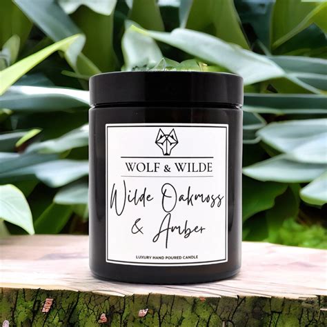 Wilde Oakmoss And Amber Luxury Aromatherapy Scented Candle Wolf And Wilde