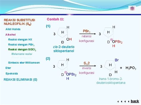 Reaksi Substitusi Nukleofilik Sn Reaksi Eliminasi E Reaksi