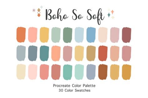 Procreate Color Palette Boho So Soft Gráfico Por Softpastel