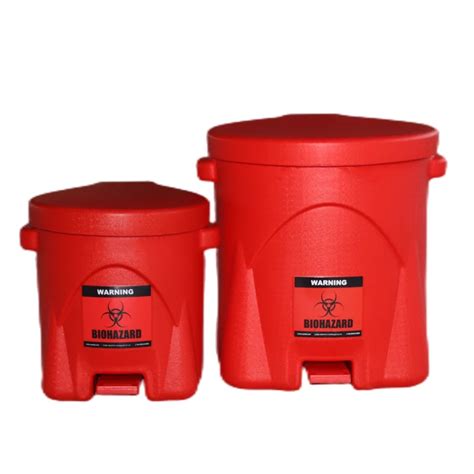 Biohazard Sharps 6Gal 22 6L Red PE Biomedical Waste Cans Clinical