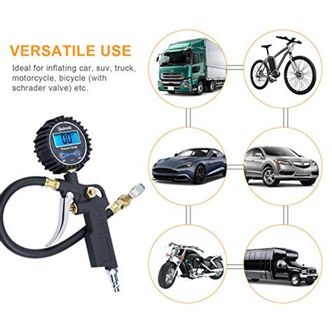 Astroai Digital Tire Pressure Gauge With Inflator 250 Psi Air Chuck And Compressor Accessories