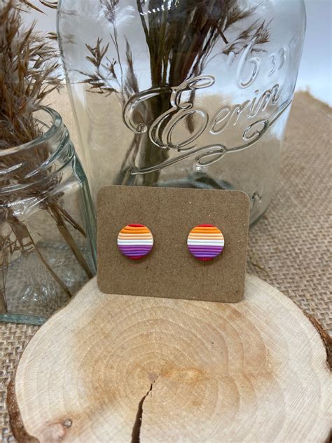 Lesbian Pride Flag Studs Lgbtq Pride Surgical Steel Hypoallergenic Etsy