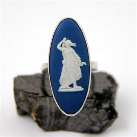 Vintage Wedgwood Ring Sterling Silver Dark Blue Jasper Cameo Etsy Uk