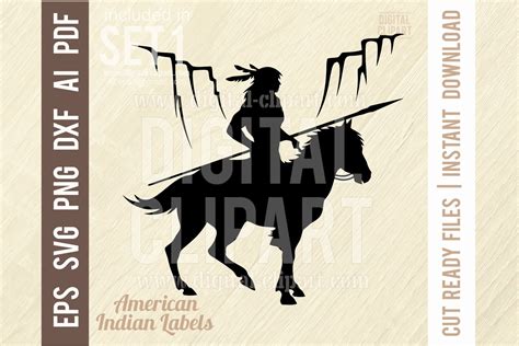 Indian Warrior Silhouette SVG Vector Graphic by SignReadyDClipart ...