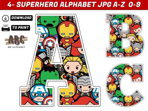 Superhero Alphabet Letters El Taller De Hector NBKomputer