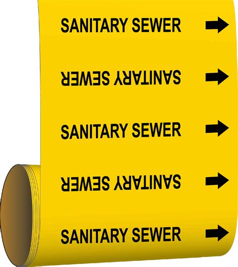 Sanitary Sewer Yellow Pipe Marker 9k96041474 Grainger