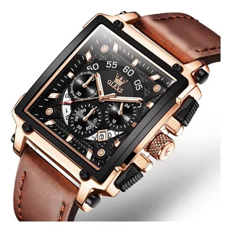 Reloj Olevs Square Quartz Chronograph Para Hombre Env O Gratis