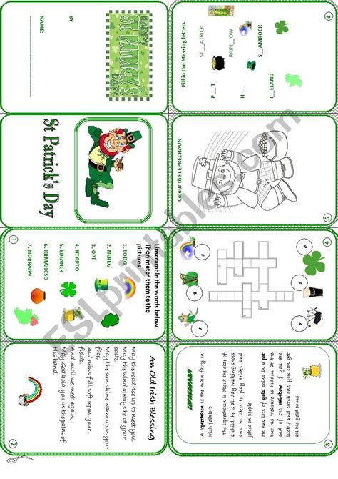 St Patricks Day Mini Book Esl Worksheet By Coyote Chus