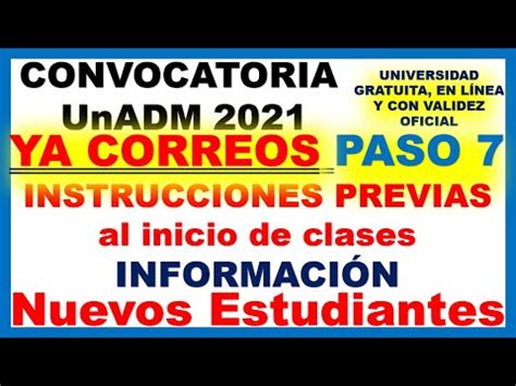 Ya Paso Informacion Previa Al Inicio De Clases Convocatoria Unadm