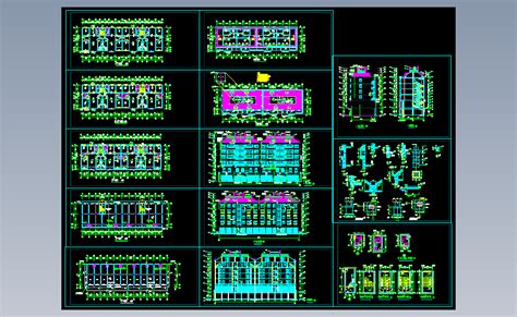 6层砖混结构商住楼设计autocad 2000模型图纸下载 懒石网