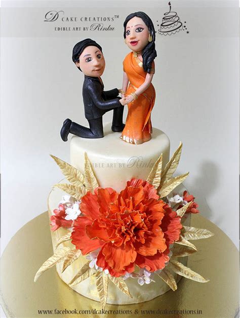 Couple Topper Engagement Cake