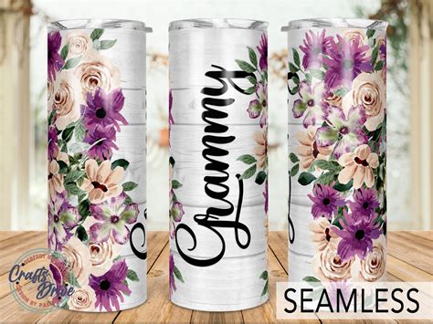 Floral Grammy Tumbler Oz Skinny Sublimation Etsy