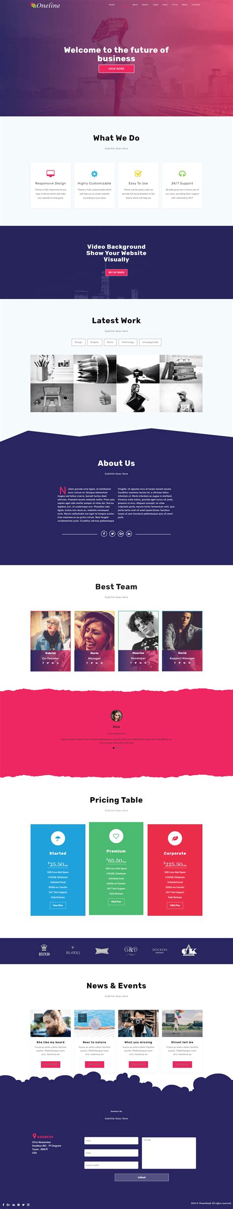 oneline multipurpose theme