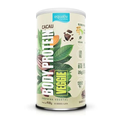 Suplemento Alimentar Em Pó Equaliv Body Protein Veggie Sabor Cacau Lata