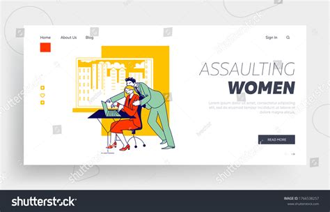 Sexual Assault Harassment Landing Page Template Stock Vector Royalty