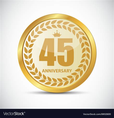 Template Logo 45 Years Anniversary Royalty Free Vector Image