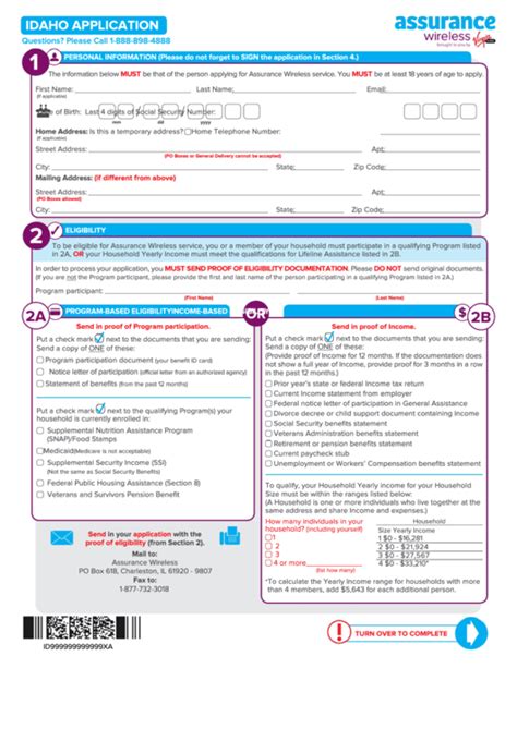 Assurance Wireless Application Form Printable Printable Forms Free Online