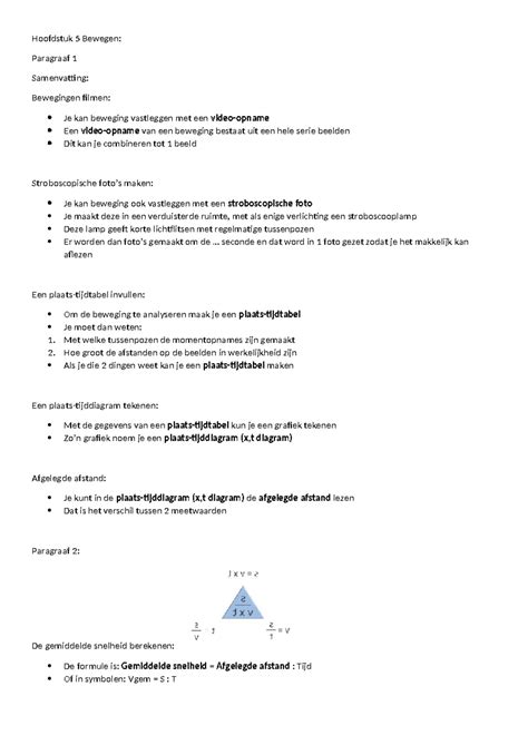 Nask H Samenvatting Rqwreqw Hoofdstuk Bewegen Paragraaf