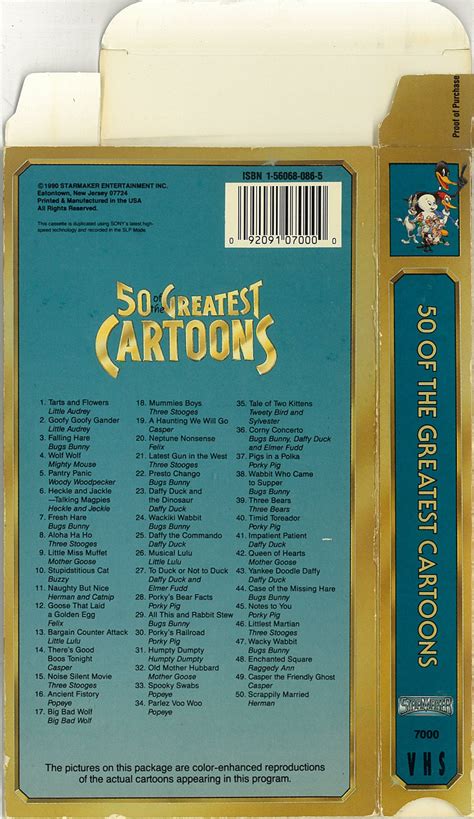 50 Of The Greatest Cartoons VHS